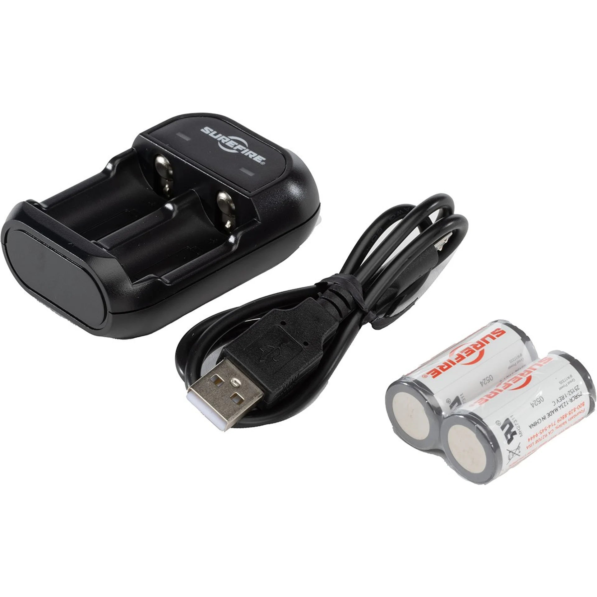 SureFire Rechargeable 123A Batteries (x2) and Charger SFLFP123-KIT