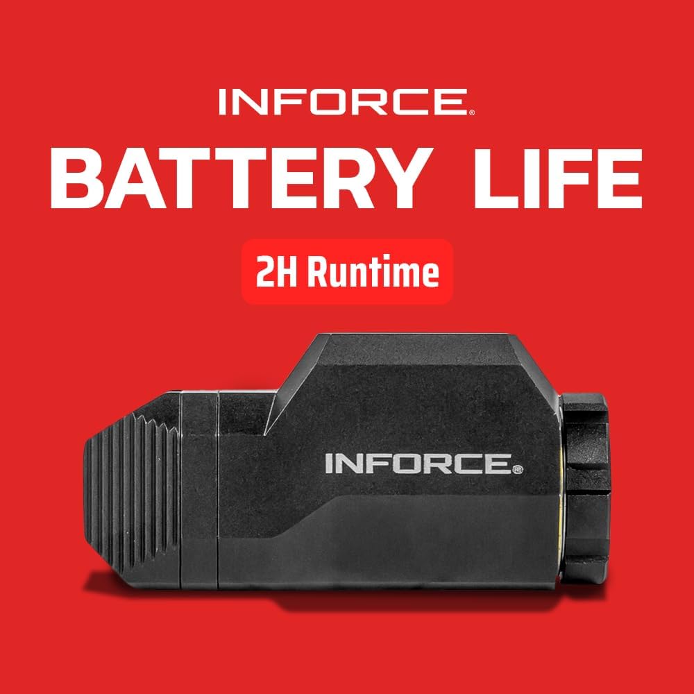 Inforce WILD1 Pistol Mounted Light 500 Lumens White Light, Black Body