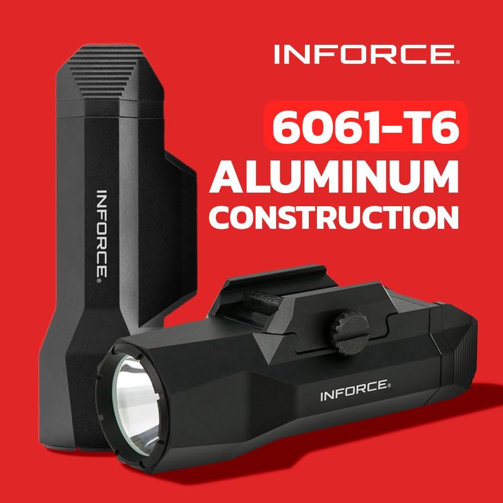 Inforce WILD2 Pistol Mounted Light 1,000 Lumens White Light, Black