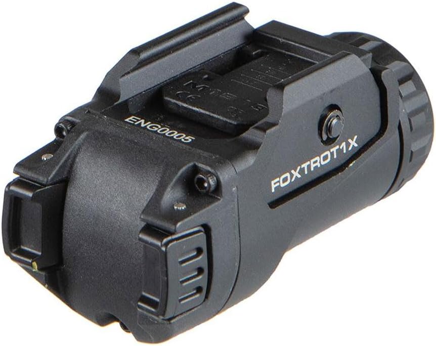 Sig Sauer Foxtrot1X 450 Lumens Compact Durable Tactical Rail-Mounted Handgun Flashlight with Ambidextrous Push-Button Side Switches, Black