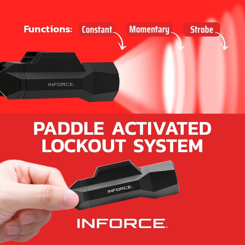 Inforce WILD2 Pistol Mounted Light 1,000 Lumens White Light, Black