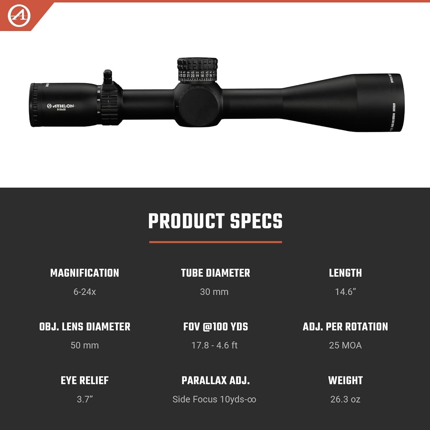 Athlon MIDAS TAC GEN2 HD 6-24×50 APLR15 FFP MOA