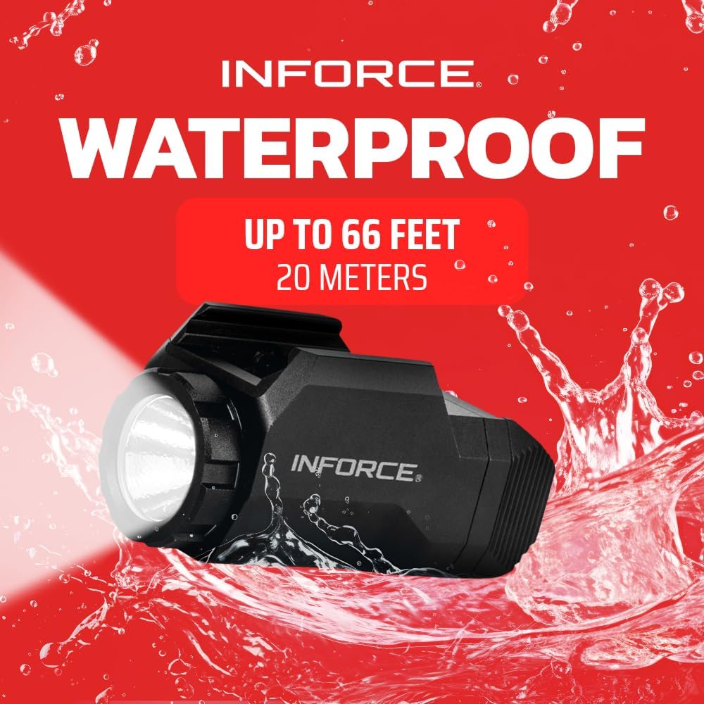 Inforce WILD1 Pistol Mounted Light 500 Lumens White Light, Black Body