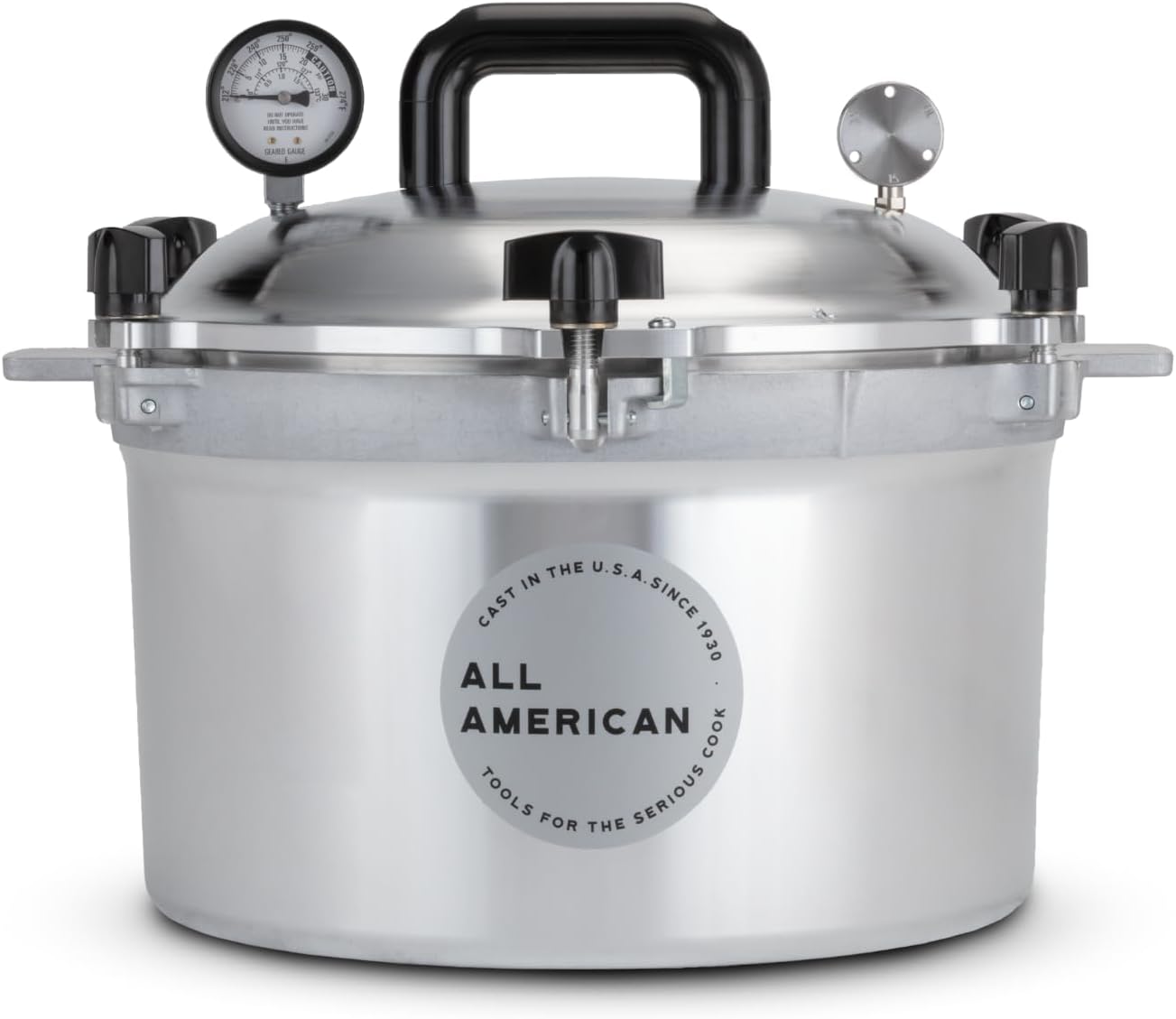All American ressure Cooker/Canner (The 925) - Exclusive Metal-to-Metal Sealing System - Easy to Open & Close - Suitable for Gas, Electric, or Flat Top Stoves - Made in the USA
