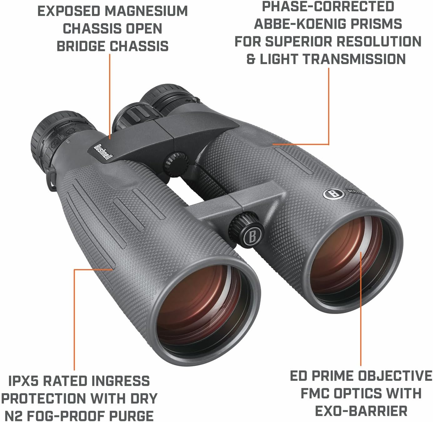 Bushnell Match Pro ED 15x56 Binoculars with Rotatable MRAD Reticle - High Precision, Long-Range Spotting Binoculars for Shooters and Hunters