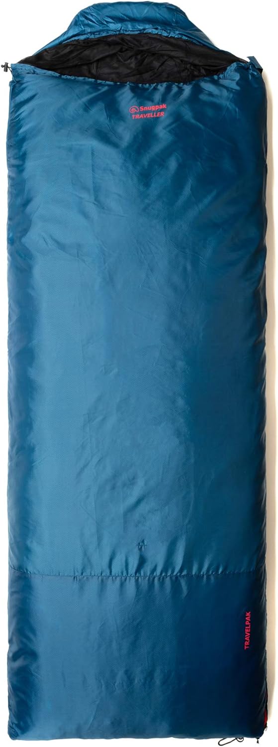 Snugpak Travelpak Traveler Sleeping Bag with Mosquito Net, Lightweight, Petrol Blue
