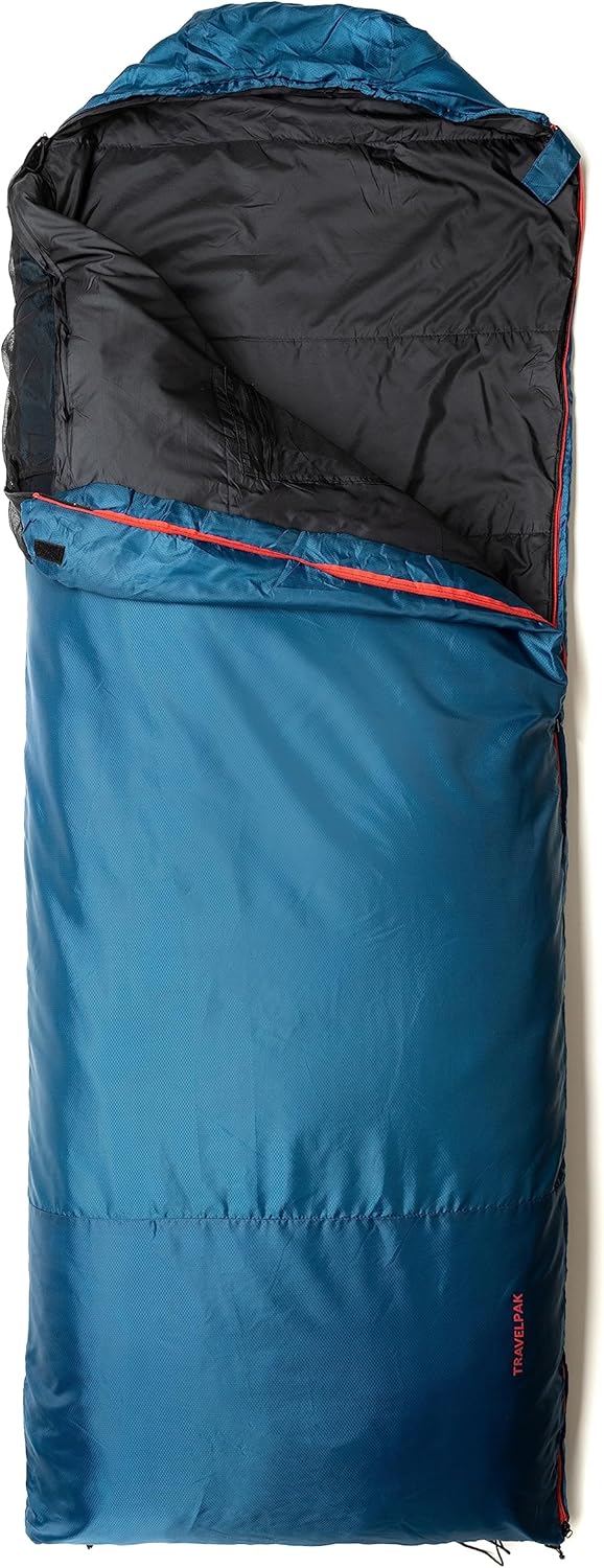 Snugpak Travelpak Traveler Sleeping Bag with Mosquito Net, Lightweight, Petrol Blue