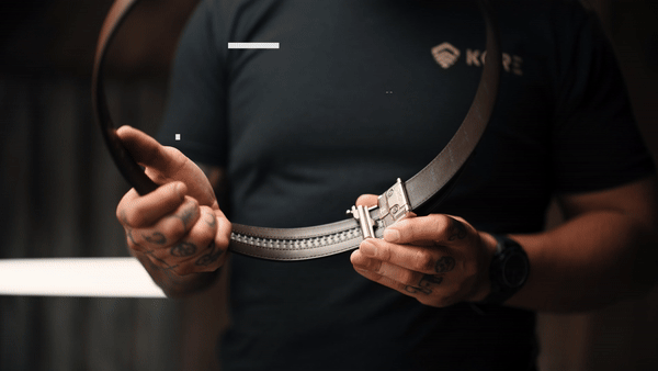 Kore Essentials Leather Gun Belt X3 Buckle and Reinforced Leather Belt