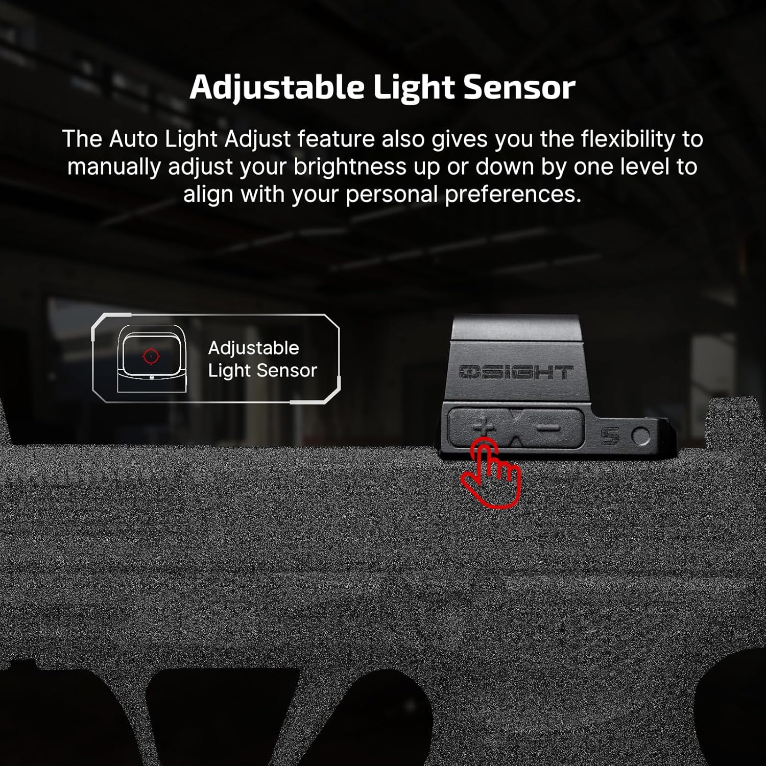 OSIGHT S Multi-Reticle Micro Enclosed Sight with Charging Cover, 2 MOA Dot & 32 MOA Circle for RMSc Footprint, Parallax-Free Durable Reflex Sights (Red Dot)