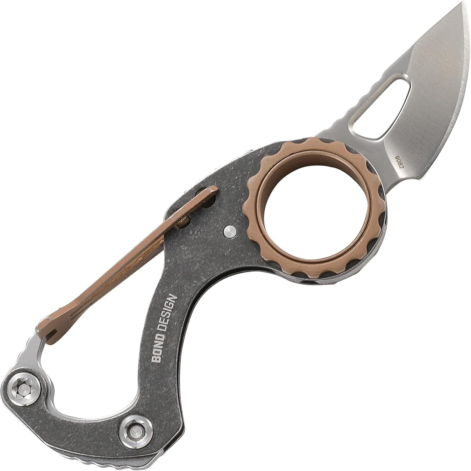 CRKT Compano 9082 EDC Pocket Knife Compact Carabiner Pocket Knife,bronze accents