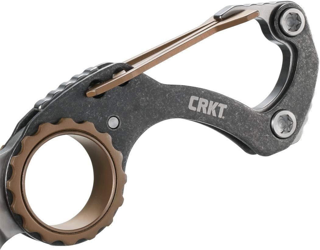 CRKT Compano 9082 EDC Pocket Knife Compact Carabiner Pocket Knife,bronze accents