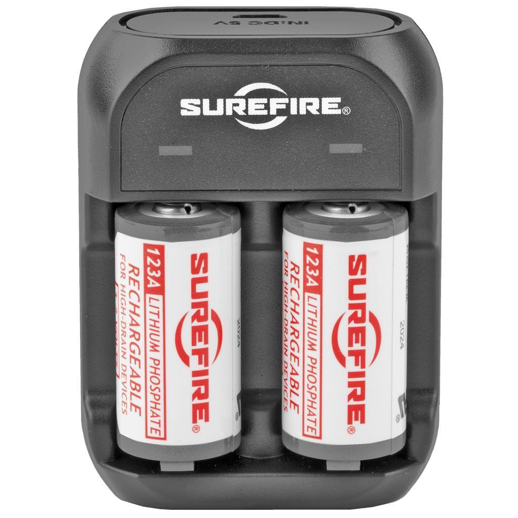 SureFire Rechargeable 123A Batteries (x2) and Charger SFLFP123-KIT