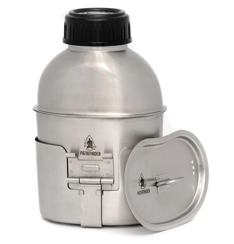 Pathfinder Canteen Cooking Set 39oz Wide-mouth Stainless Steel Canteen PFCCS-101