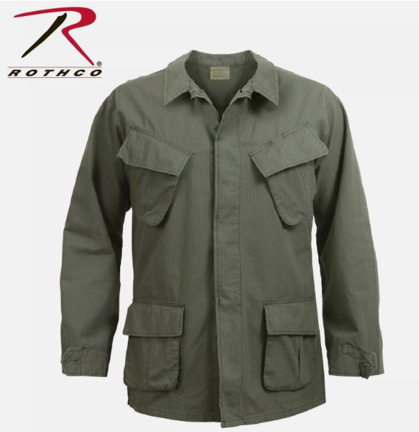 ROTHCO 4687 OLIVE DRAB 100% COTTON RIP-STOP VINTAGE VIETNAM ERA FATIGUE SHIRTS