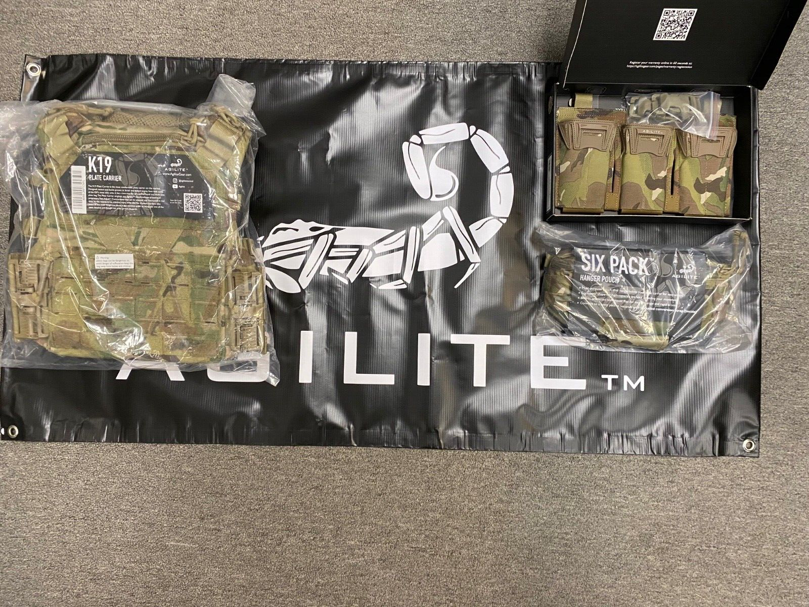 Agilite Multicam Bundle K19 Plate Carrier +Pincer Placard Trip+Six Pack Hanger pouch