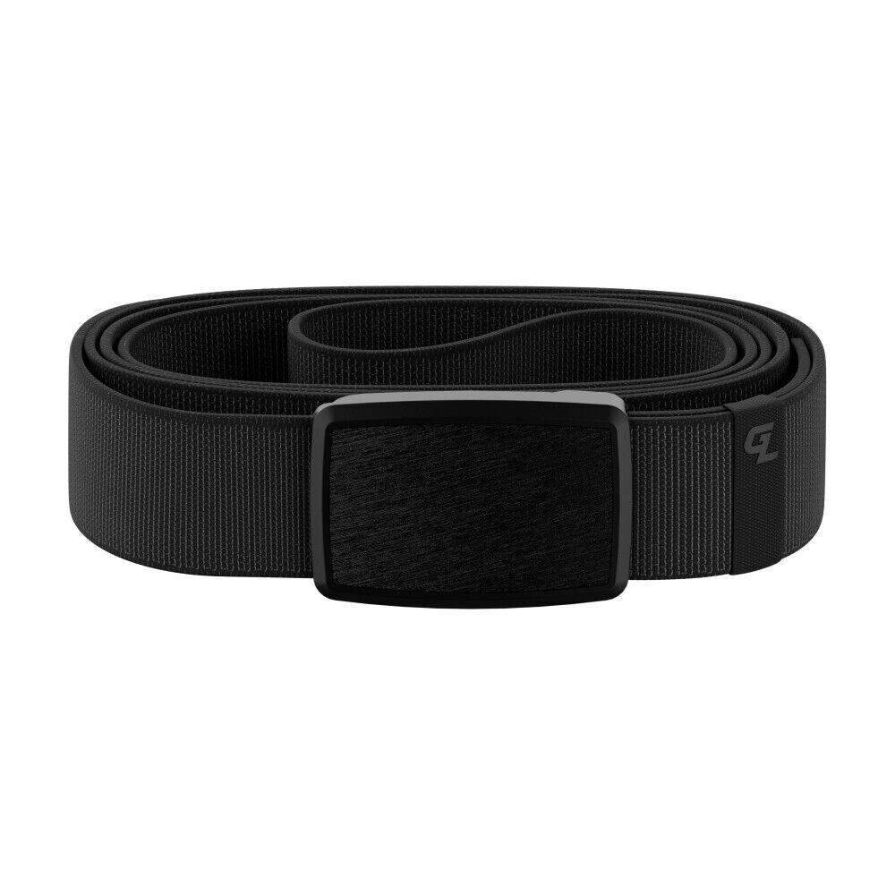 Groove Life Low Profile Mens Stretch Nylon Belt Black w/Magnetic Aluminum Buckle