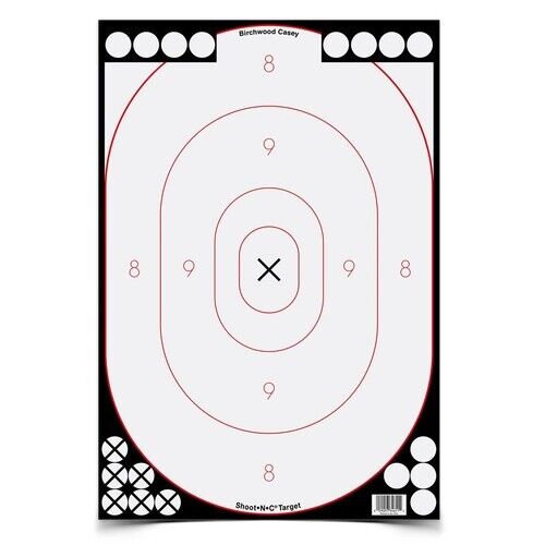 Lot Of 100 Birchwood Casey Shoot-N-C Targets 12" x 18" Silhouette White & Black