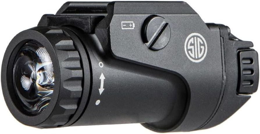 Sig Sauer Foxtrot1X 450 Lumens Compact Durable Tactical Rail-Mounted Handgun Flashlight with Ambidextrous Push-Button Side Switches, Black