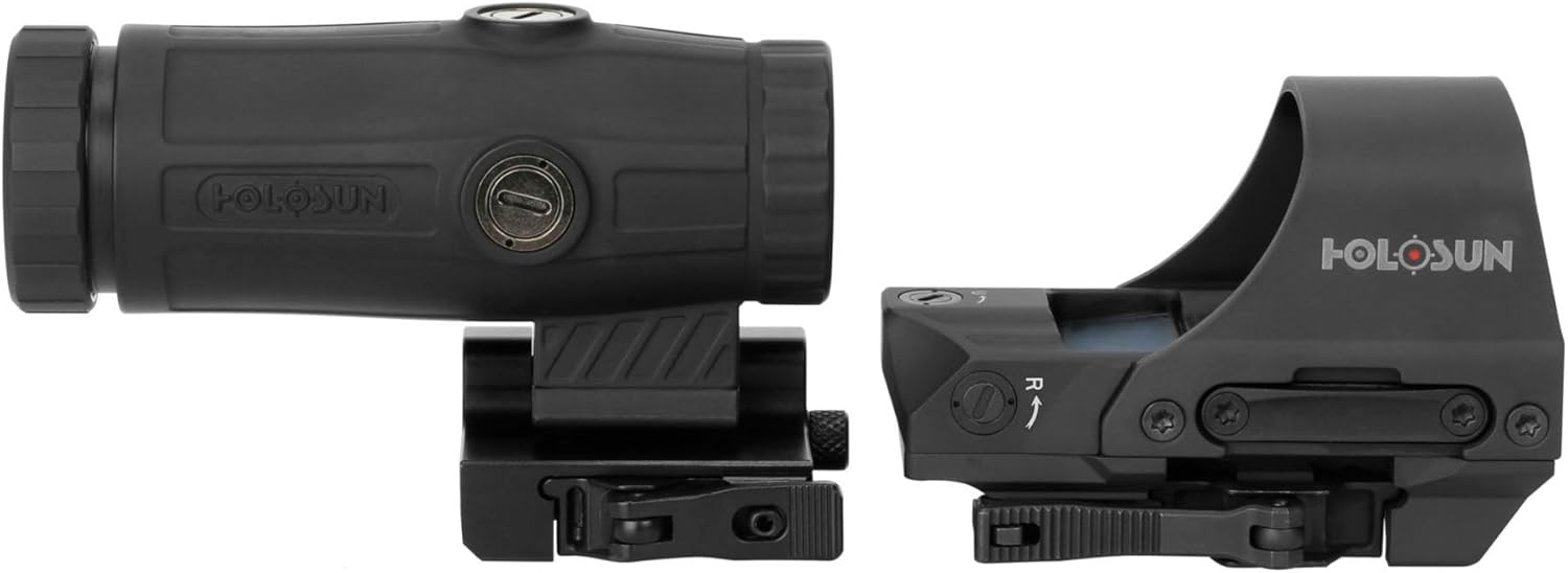 HOLOSUN 510C & HM3X Combo RED/Green Multi-Reticle Circle Dot Open Reflex Sight w/3x Flip-to-Side Magnifier 510C-HM3X