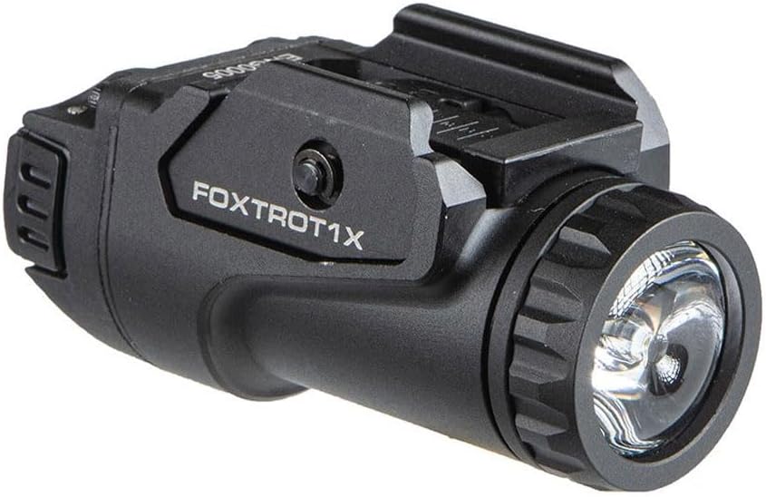 Sig Sauer Foxtrot1X 450 Lumens Compact Durable Tactical Rail-Mounted Handgun Flashlight with Ambidextrous Push-Button Side Switches, Black