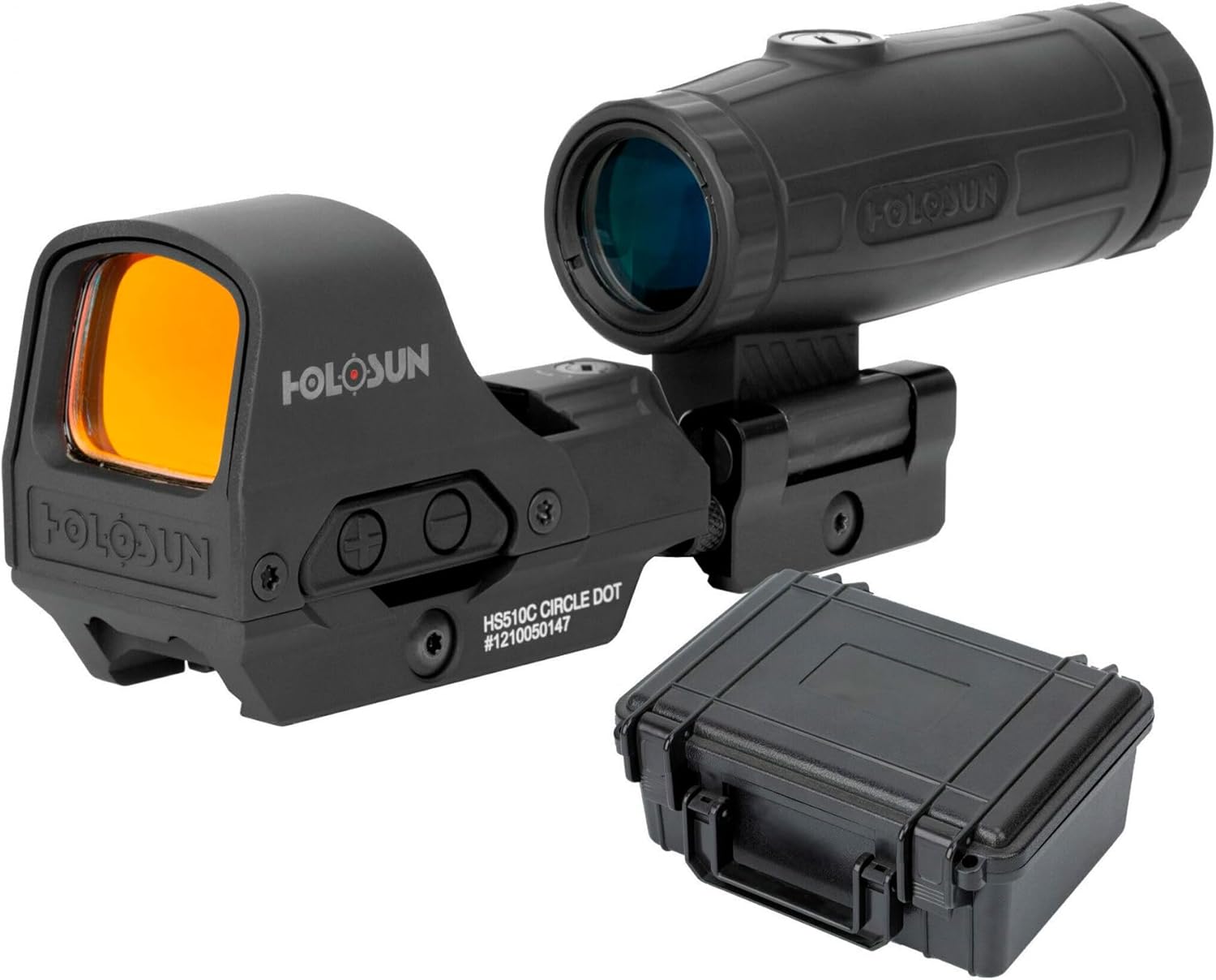 HOLOSUN 510C & HM3X Combo RED/Green Multi-Reticle Circle Dot Open Reflex Sight w/3x Flip-to-Side Magnifier 510C-HM3X
