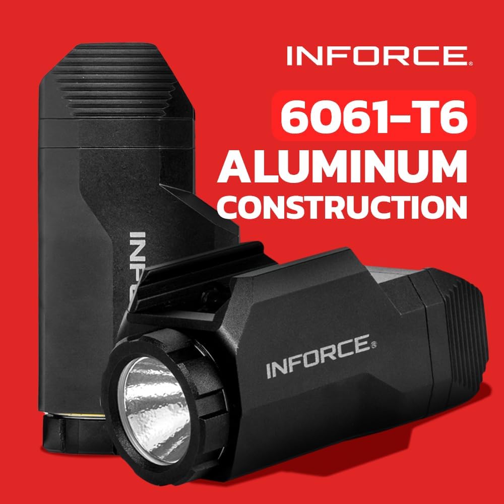 Inforce WILD1 Pistol Mounted Light 500 Lumens White Light, Black Body