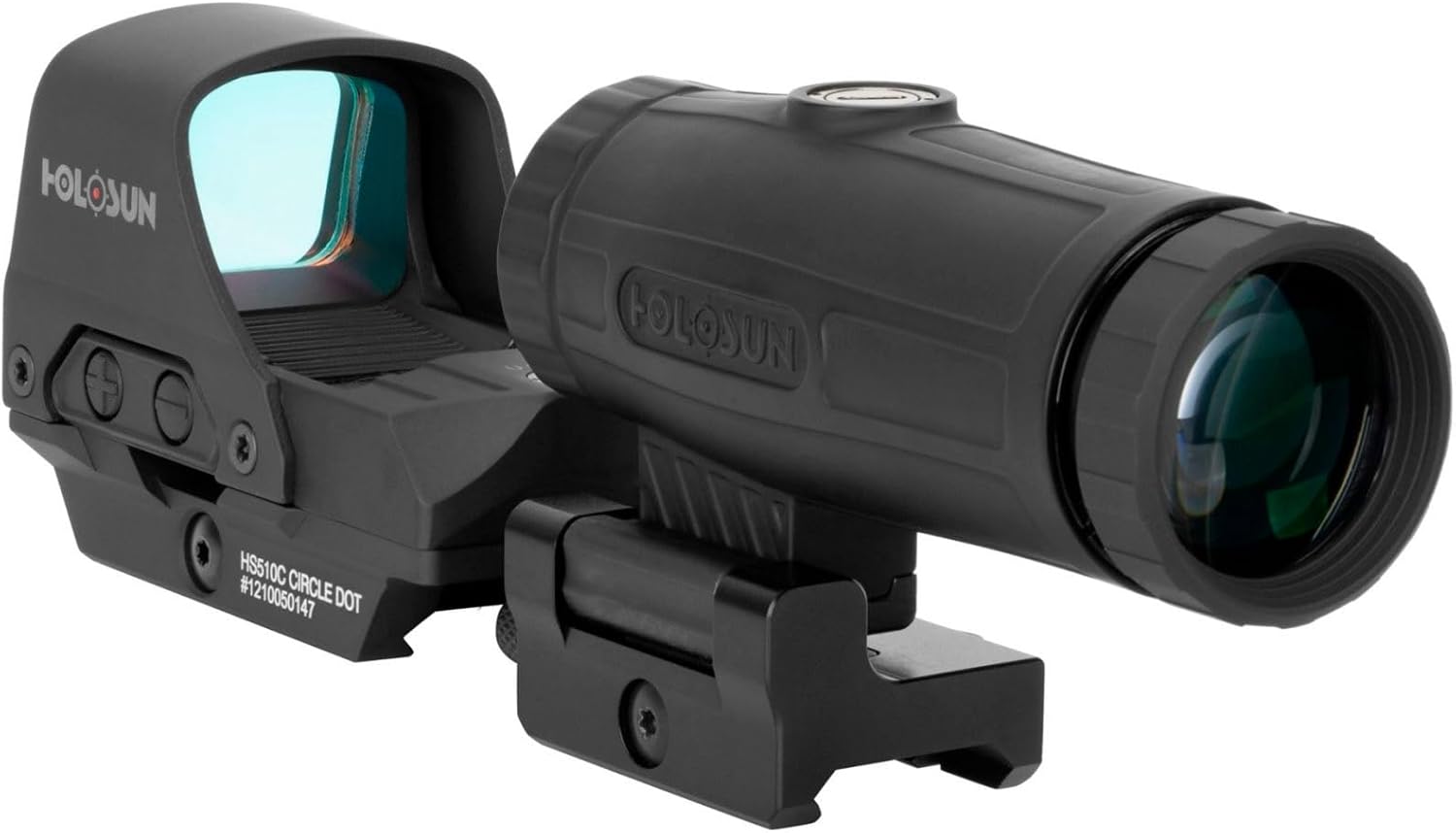 HOLOSUN 510C & HM3X Combo RED/Green Multi-Reticle Circle Dot Open Reflex Sight w/3x Flip-to-Side Magnifier 510C-HM3X