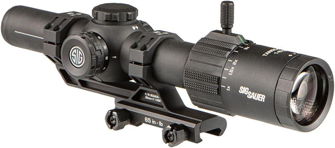 SIG SAUER TANGO-MSR LPVO 1-8x24mm SFP Tactical Riflescope Waterproof Shockproof Gun Scope with 30mm Maintube, Illuminated Reticle, Lens Covers & Cantilever Mount