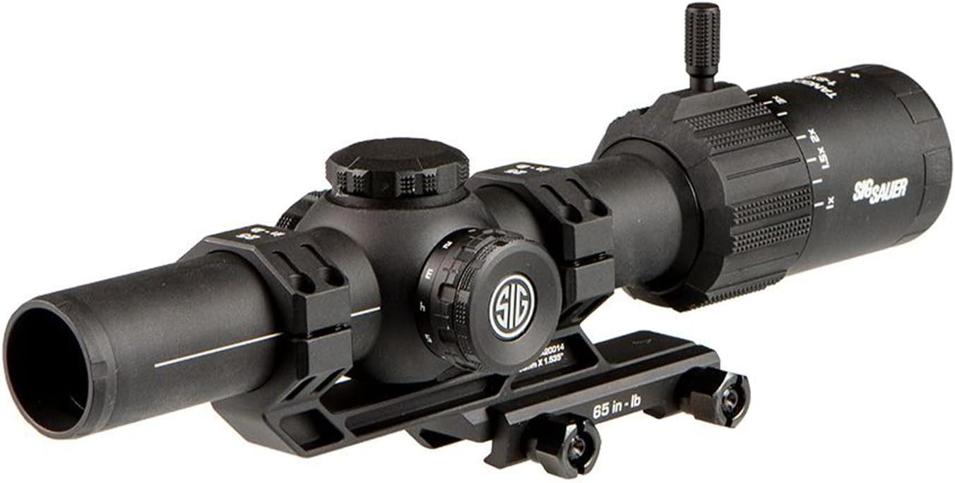 SIG SAUER TANGO-MSR LPVO 1-8x24mm SFP Tactical Riflescope Waterproof Shockproof Gun Scope with 30mm Maintube, Illuminated Reticle, Lens Covers & Cantilever Mount