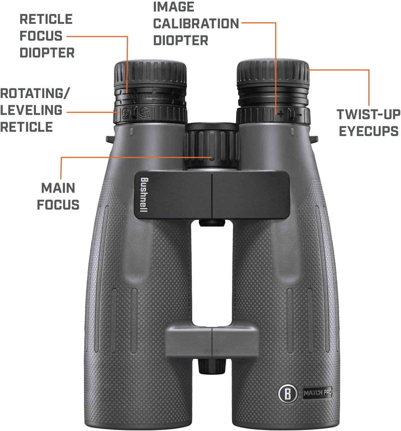 Bushnell Match Pro ED 15x56 Binoculars with Rotatable MRAD Reticle - High Precision, Long-Range Spotting Binoculars for Shooters and Hunters