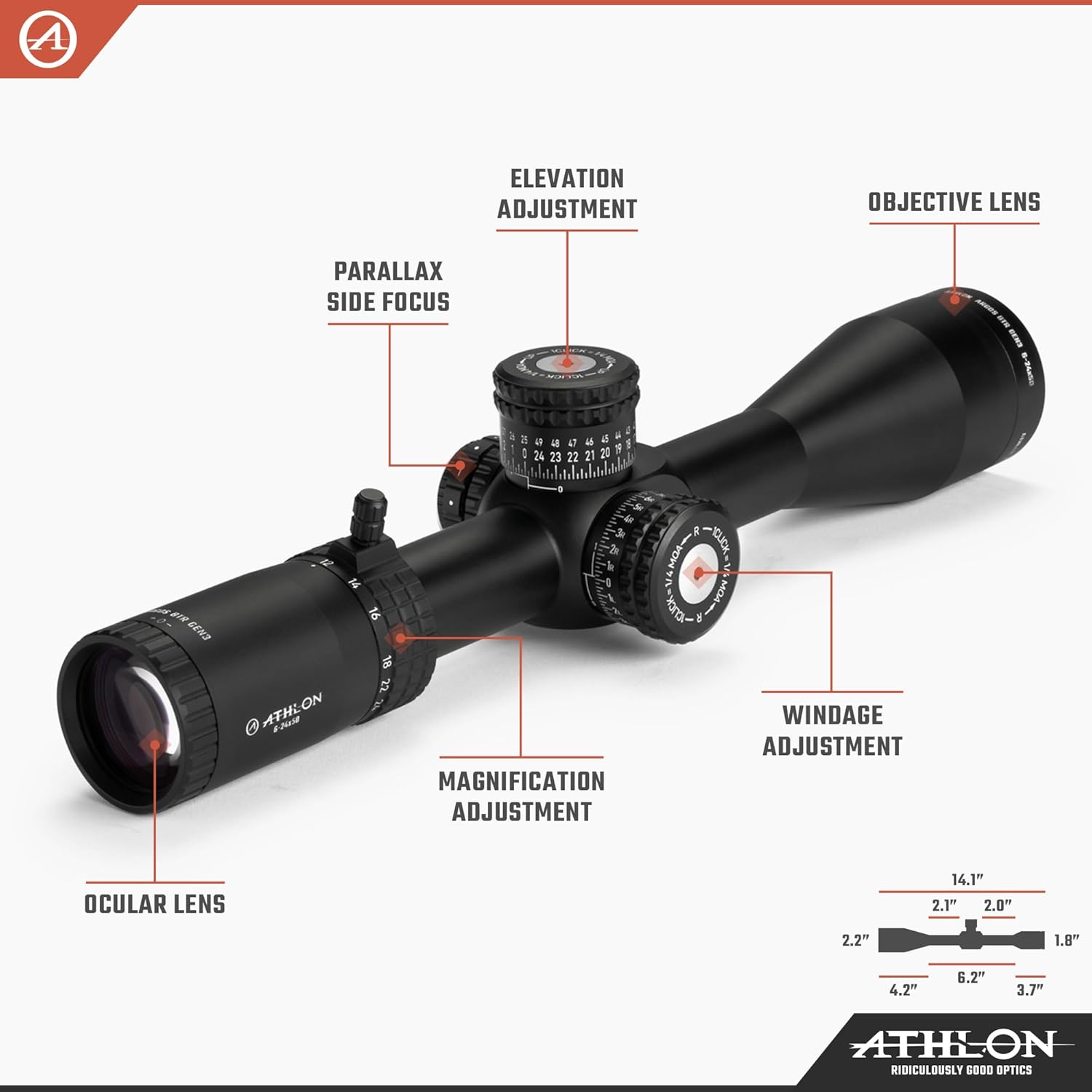 Athlon ARGOS BTR GEN3 6-24X50 APLR11 FFP IR MOA