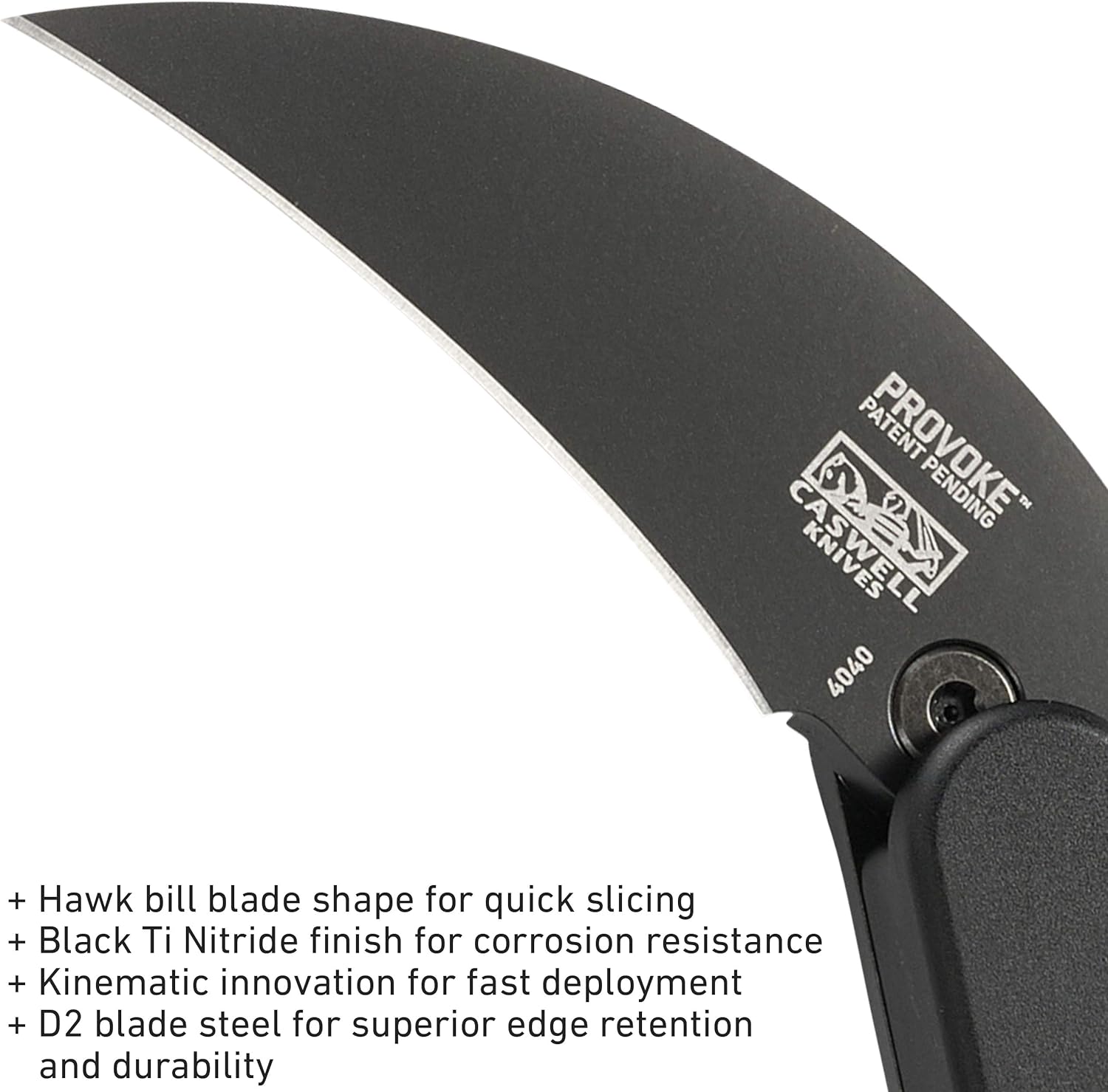 CRKT Provoke Folding Knife with Kinematic: Morphing Karambit, D2 Plain Edge Blade, Aluminum Handle, Pocket Clip, 4040