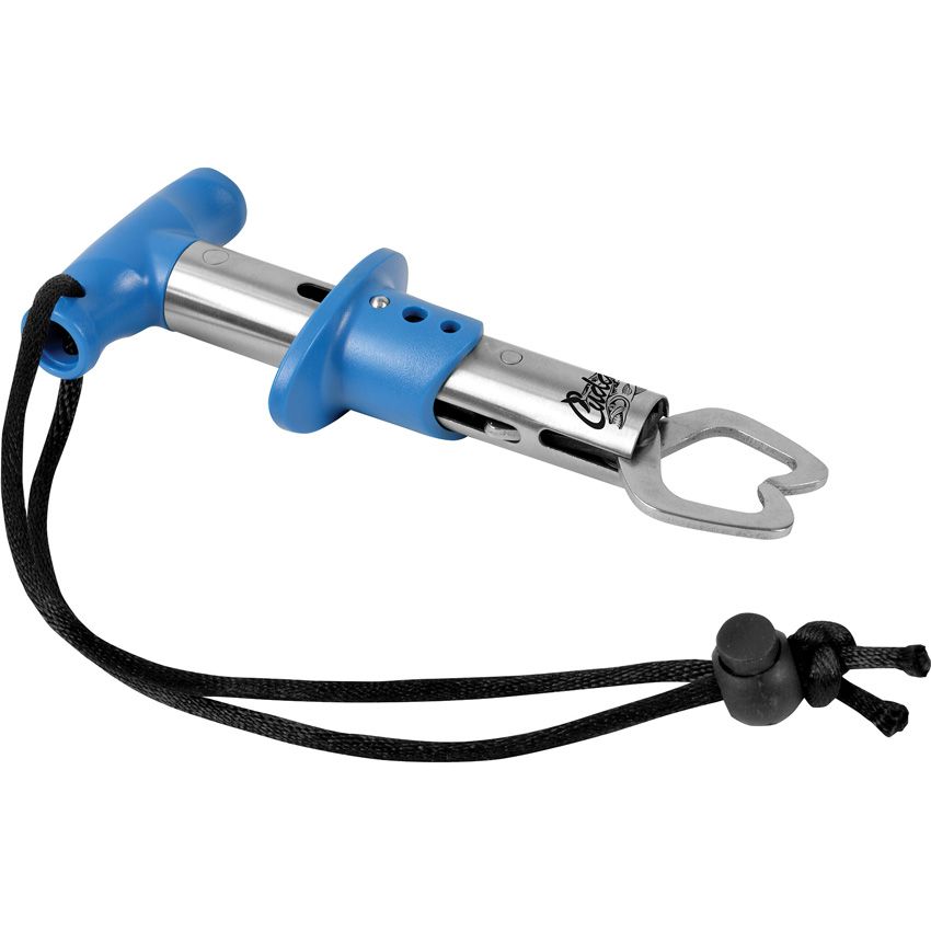 CUDA 6" Fish Lip Gripper, Durable Stainless Steel Up to 22 Lbs Fishing Accessory Tool for Freshwater Fish with Non-Slip T-Handle, Lanyard Included