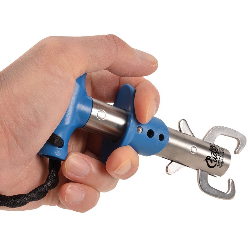 CUDA 6" Fish Lip Gripper, Durable Stainless Steel Up to 22 Lbs Fishing Accessory Tool for Freshwater Fish with Non-Slip T-Handle, Lanyard Included