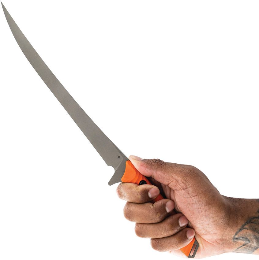 Toor Knives Avalon Fixed Blade Fillet Knife 9" CPM-154 Stonewashed Fillet Blade, Blaze Orange G10 Handles, DuoTone Kydex Sheath - Avalon Blaze Orange