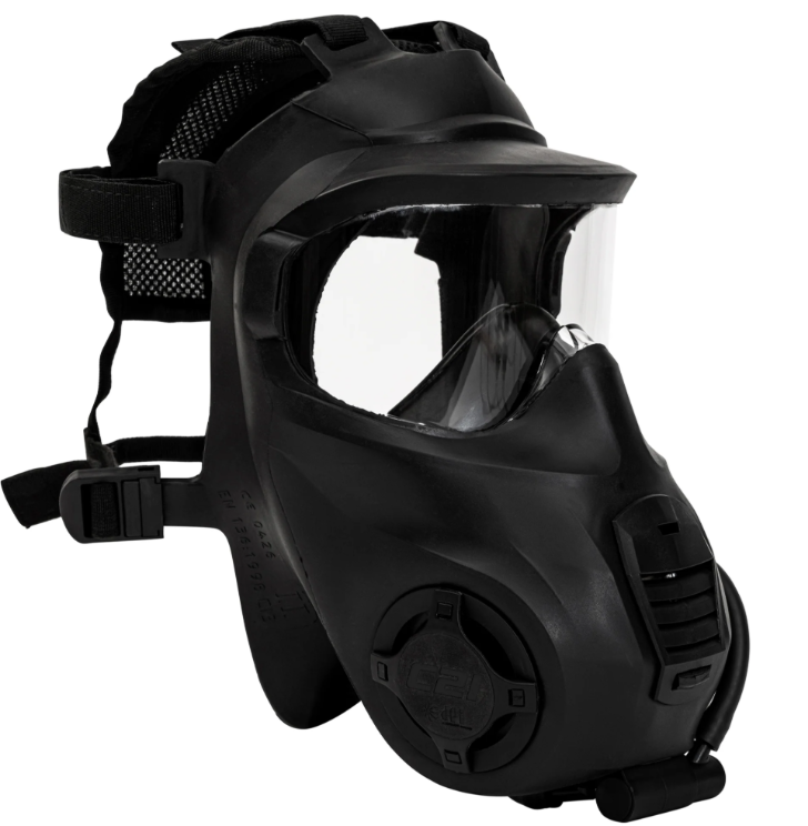 MIRA Safety Tactical Gas Mask: C21 Full Face Respirator - CHOOSE SIZE S,M,L/Left Side