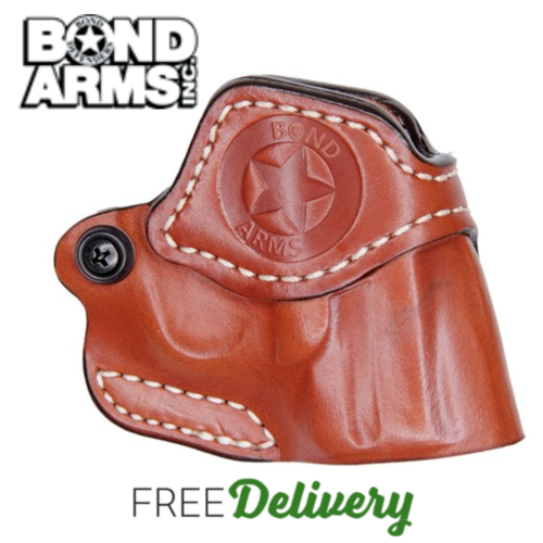 Bond Arms Leather Crossdraw Holster fits 3" Barrel Guns w/Trigger Guard, Tan